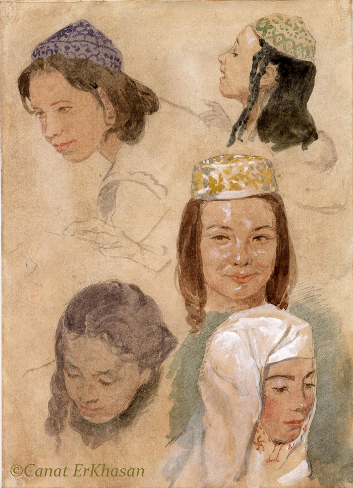 Наброски. Поиск персонажей. 17 х 27 см.