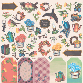 "Сказки августа", лист для вырезания