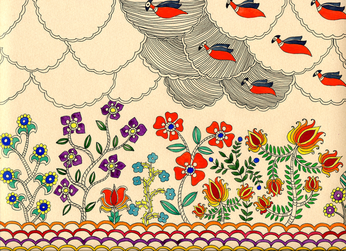 ручная графика для индийской сказки