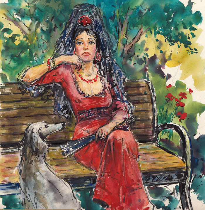 Испанка в красном