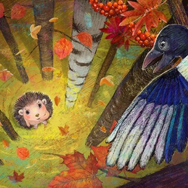 еж и сорока