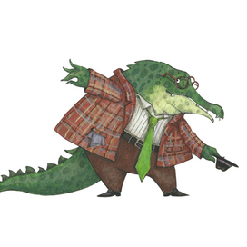 Иллюстрация к сказке Джанни Родари "Все началось с крокодила"