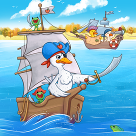 Иллюстрация к книге «Лисёнок Олли ищет клад»