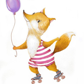 лиса на роликах