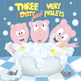 Three very clean piglets
