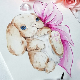 Зайка с бантом