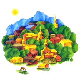 иллюстрация к детской гниге Петра Синявского "Родина"