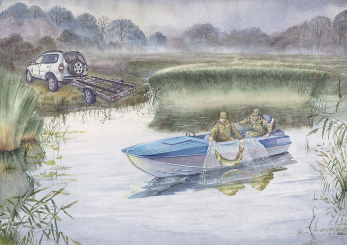 Рыбалка на рассвете. 