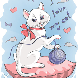 Открытка с котёнком