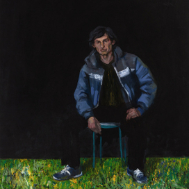 "Натурщик"; бум, темпера., 45x60, 2014г.