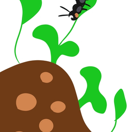 Гусеница и весенние ростки