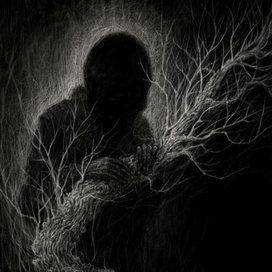 " Легенда о последнем белом дереве и чёрном лесорубе " иллюстрация к ненаписанной сказке.