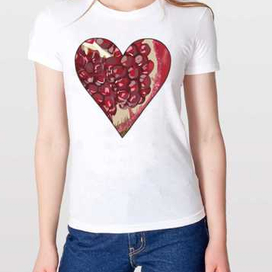 Принт на футболку сердечки-фрукты