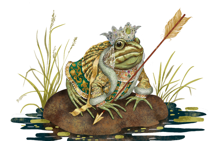 Лягушка-царевна, иллюстрация для пакетов магазина "Ладушка"