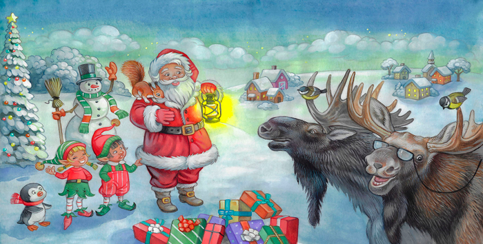 иллюстрация для рождественской книги