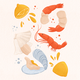 Иллюстрация морепродуктов
