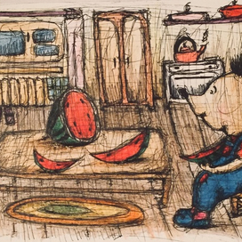 Ёжик и арбуз