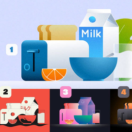 Food illustration style tests