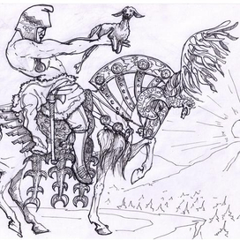 Эскиз. Вождь-жрец саков.