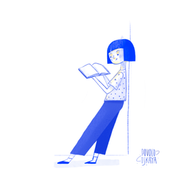 Девушка читает