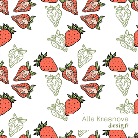 Паттерн с садовой земляникой (клубникой).