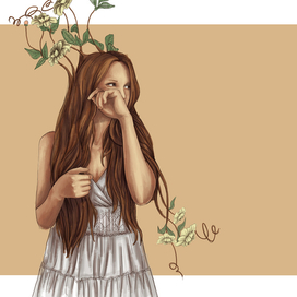 Девушка с цветами в волосах