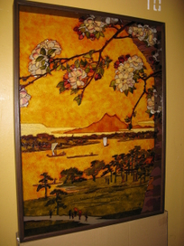 Витраж (холодным способом). Японский мотив.