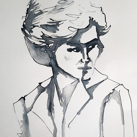 Принцесса Диана. Женщина. Черно-белый портрет.