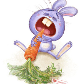 почему он сиреневый?))rabbit character..