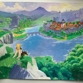 Картина по компьютерной игре "Genshin Impact"