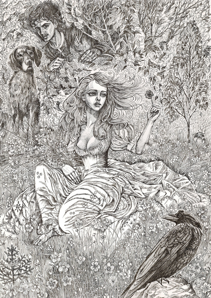 Девушка в траве