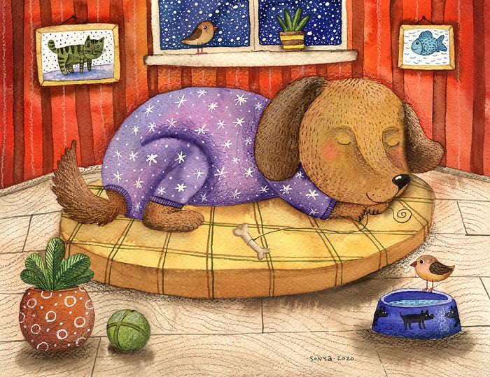 Спящий щенок