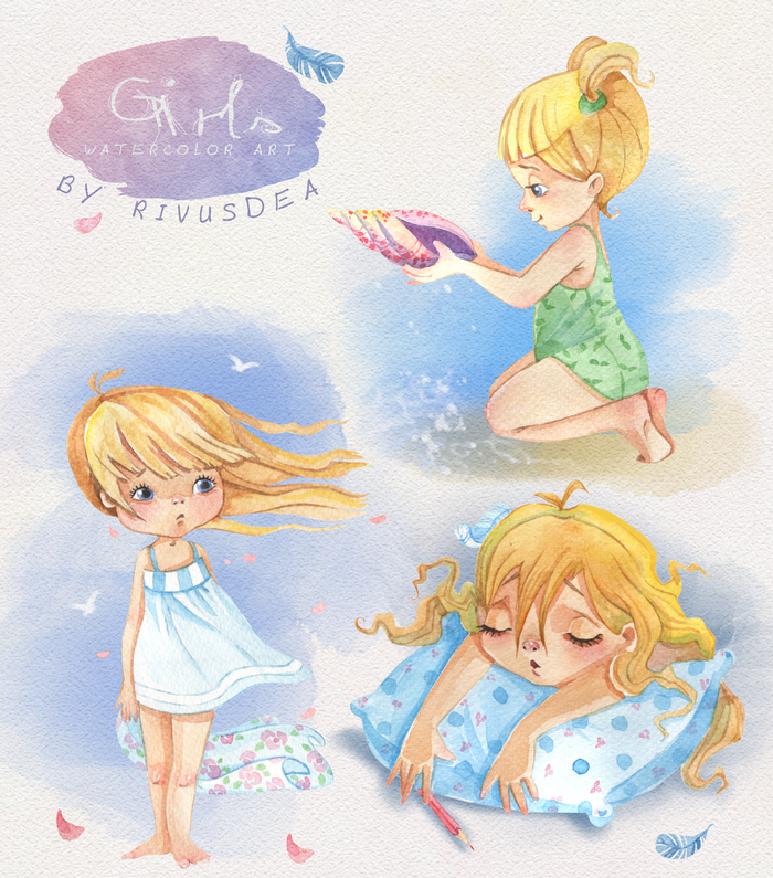 Акварельные девочки