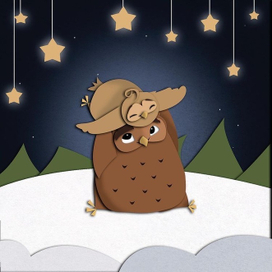 Открытка для папы «Совушки»