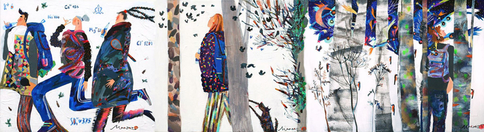 Ода минеральной воде "Витаутас" Триптих 60х220см