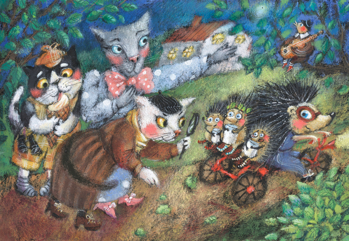 "Кошачье детективное агенство" иллюстрация для журнала. 