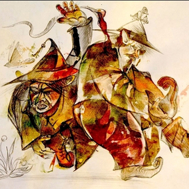 Иллюстрация. Гномы борцы.