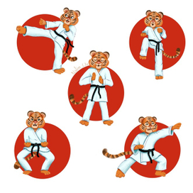 Бренд-персонаж Тигрёнок для секции по самообороны (карате).