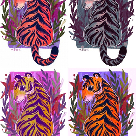 Иллюстрация с тиграми