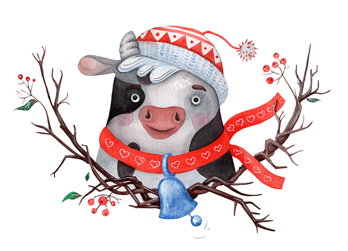 Новогодний бычок