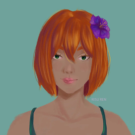 Portrait with a flower