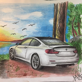 Машина на закате