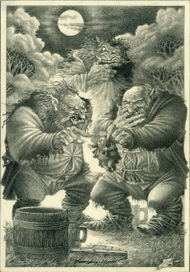 ДЖОН РОНАЛЬД РУЭЛ ТОЛКИН "ХОББИТ" ИЛЛЮСТРАЦИЯ.