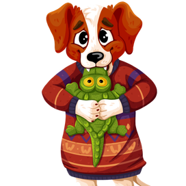 Собака с игрушкой