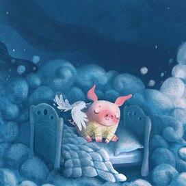 Поросёночек пытается уснуть