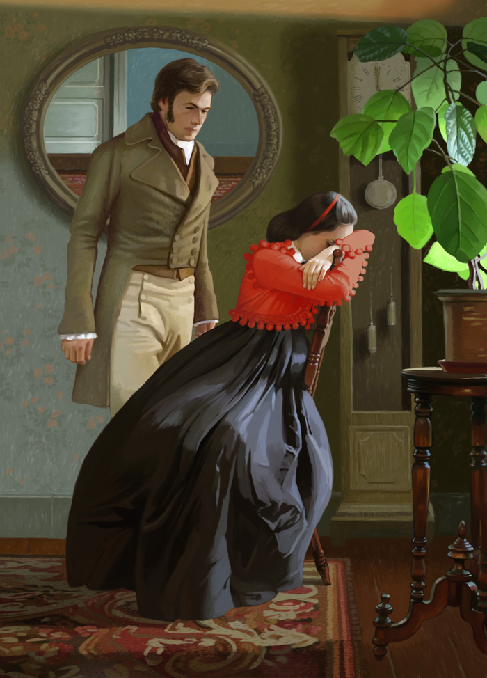 Пробная иллюстрация к "Лунному камню" Коллинза.