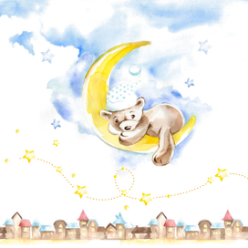 Мишка на луне