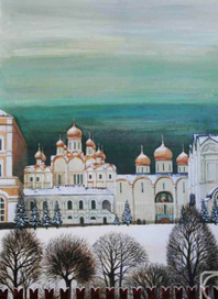Вид Московского Кремля зимой