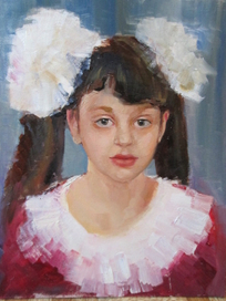 холст масло 30х50. портрет