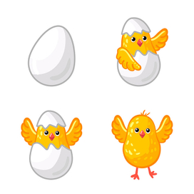 Векторная иллюстрация. Цыпленок